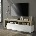 TV omarica LENOR bela/svetel hrast