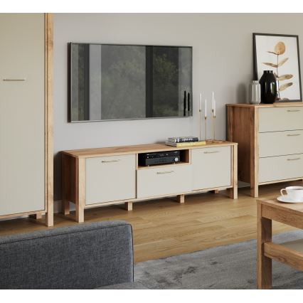TV omarica MENTA 138x49 cm hrast wotan/siva