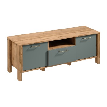 TV omarica MENTA 138x49 cm hrast wotan/zelena