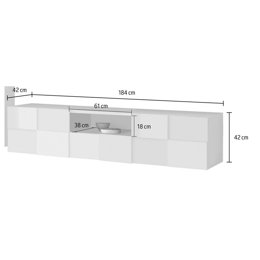 TV omarica SERIAN 184x42x42 cm bela