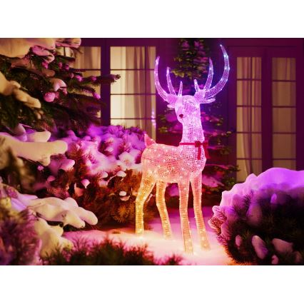 Twinkly - LED RGBW Zatemljiv zunanji božični sob REINGEERS 250 LED IP44 Wi-Fi