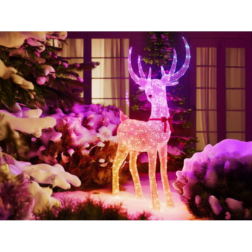 Twinkly - LED RGBW Zatemljiv zunanji božični sob REINGEERS 250 LED IP44 Wi-Fi