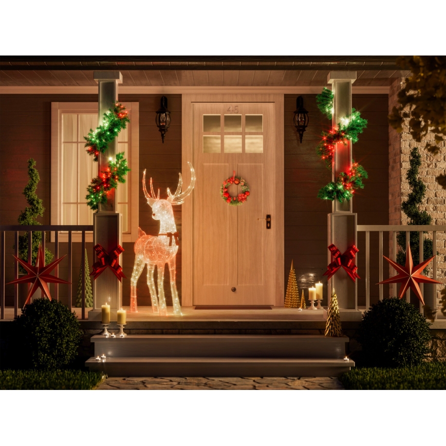 Twinkly - LED RGBW Zatemljiv zunanji božični sob REINGEERS 250 LED IP44 Wi-Fi