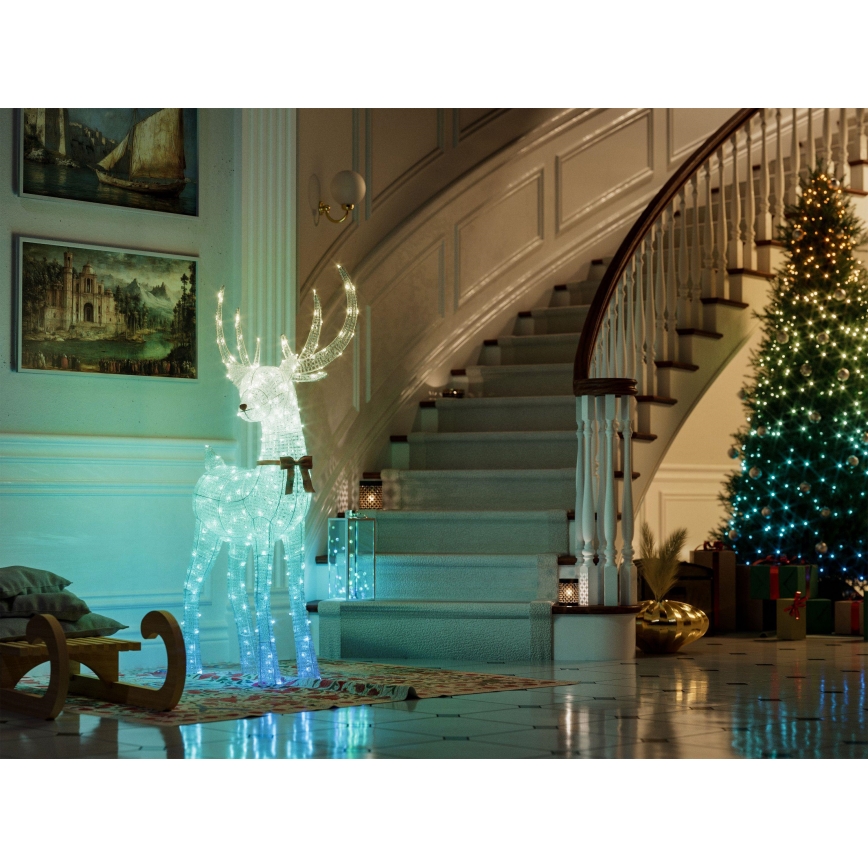 Twinkly - LED RGBW Zatemljiv zunanji božični sob REINGEERS 250 LED IP44 Wi-Fi