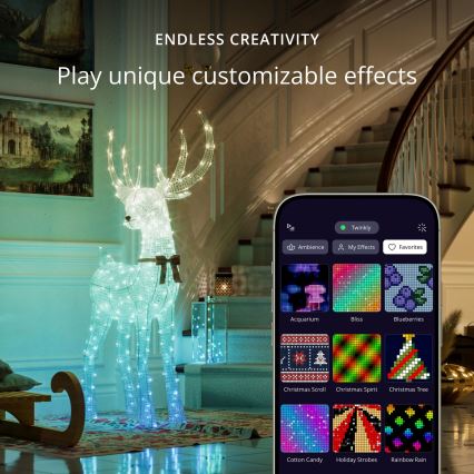 Twinkly - LED RGBW Zatemljiv zunanji božični sob REINGEERS 250 LED IP44 Wi-Fi
