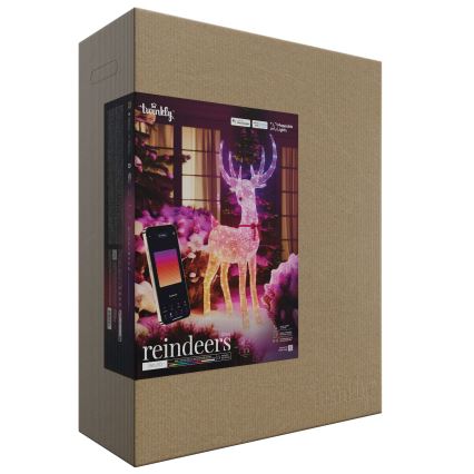 Twinkly - LED RGBW Zatemljiv zunanji božični sob REINGEERS 250 LED IP44 Wi-Fi