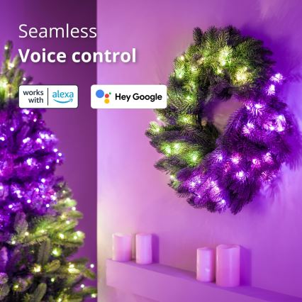 Twinkly - LED RGB Zatemnitveni božični venec 50xLED pr. 60 cm Wi-Fi