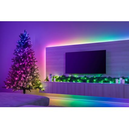 Twinkly - LED RGBW z nastavljivo svetlostjo božična dekoracija GARLAND 50xLED 2,7 m Wi-Fi