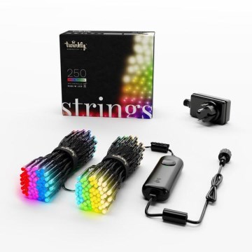 Twinkly - LED RGBW Zatemljiv zunanji božični niz STRINGS 250xLED 23,5m IP44 Wi-Fi