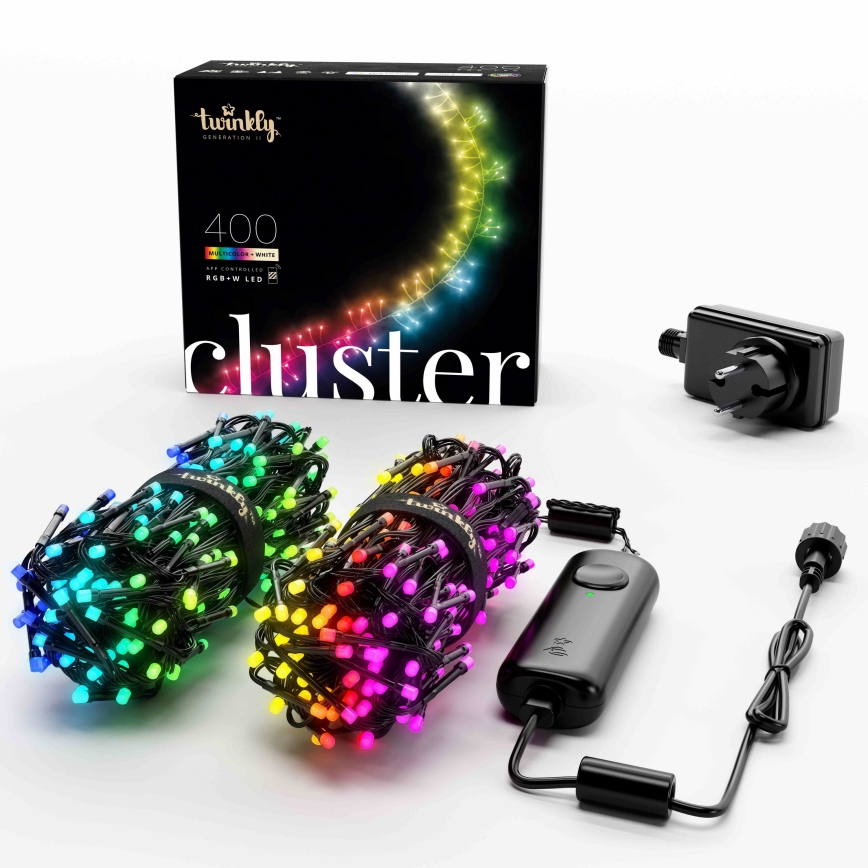 Twinkly - LED RGBW Zatemnitvena zunanja božična veriga CLUSTER 400xLED 9,5m IP44 Wi-Fi