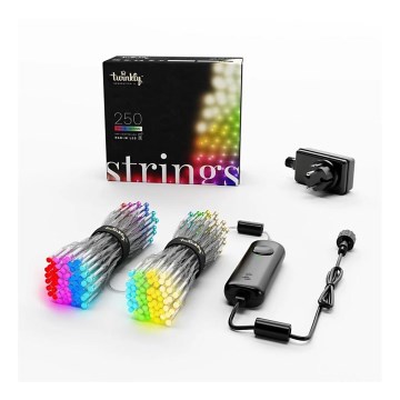 Twinkly - LED RGBW zatemnjevalni zunanji božični niz STRINGS 250xLED 23,5m IP44 Wi-Fi