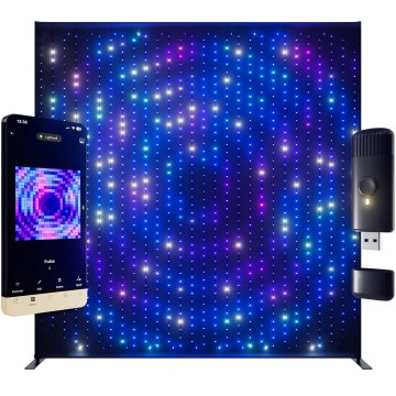 Twinkly - LED RGBW Zatemnjiva zunanja božična zavesa LIGHTWALL 1120xLED 2,6x2,7 m IP44 Wi-Fi + glasbeni dongle