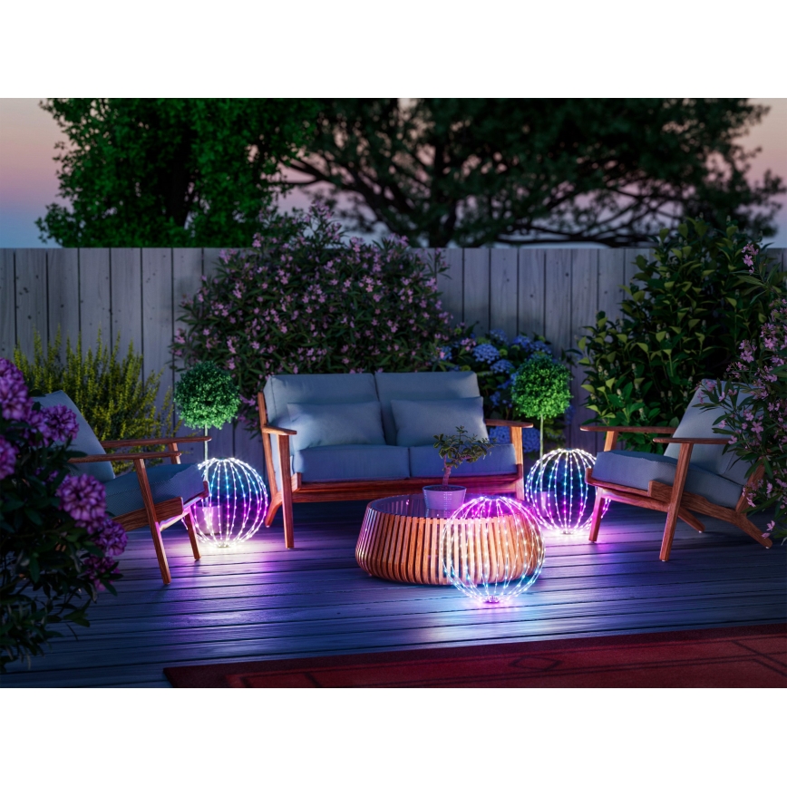 Twinkly - LED RGBW zatemnjiva zunanja dekoracija SPHERE 210xLED IP44 Wi-Fi