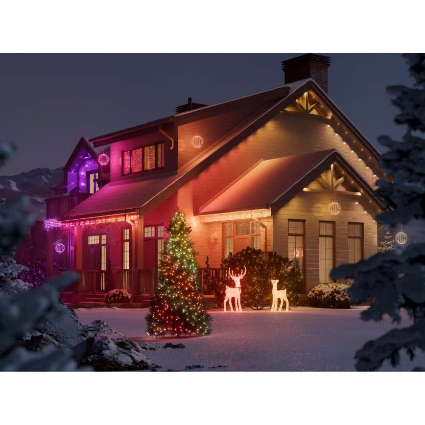 Twinkly - LED RGBW zatemnjiva zunanja dekoracija SPHERE 210xLED IP44 Wi-Fi