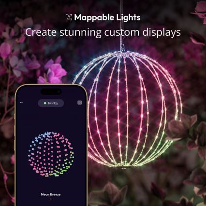 Twinkly - LED RGBW zatemnjiva zunanja dekoracija SPHERE 210xLED IP44 Wi-Fi