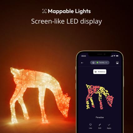 Twinkly - LED RGBW zatemnjen zunanji božični jelen REINGEERS 160xLED IP44 Wi-Fi