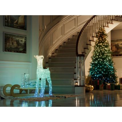 Twinkly - LED RGBW zatemljiv zunanji božični sob REINGEERS 200xLED IP44 Wi-Fi
