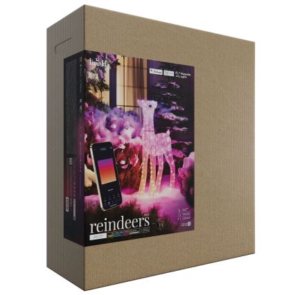Twinkly - LED RGBW zatemljiv zunanji božični sob REINGEERS 200xLED IP44 Wi-Fi