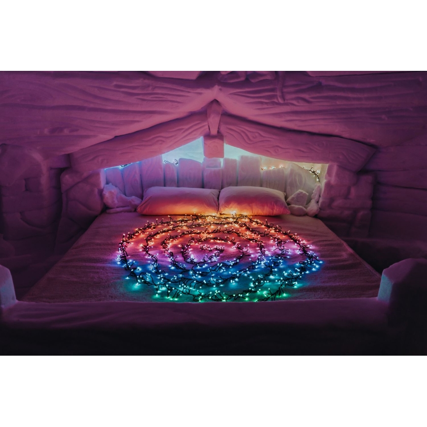 Twinkly - LED RGBW Zatemnitvena zunanja božična veriga CLUSTER 400xLED 9,5m IP44 Wi-Fi