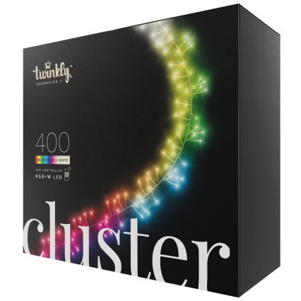 Twinkly - LED RGBW Zatemnitvena zunanja božična veriga CLUSTER 400xLED 9,5m IP44 Wi-Fi