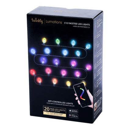 Twinkly - LED RGB Zatemnitvena zunanja božična veriga FACETED 40xLED 14,5 m IP44 Wi-Fi