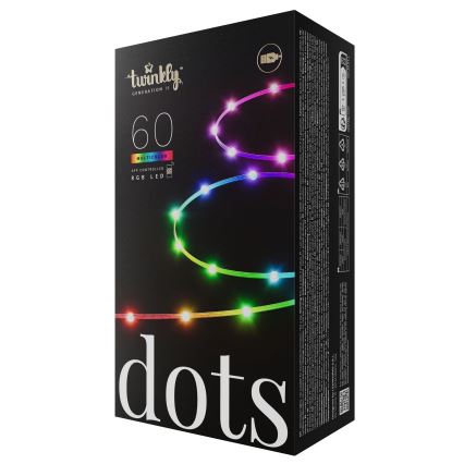 Twinkly - LED RGB zatemljiv božični niz DOTS 60xLED 7 m USB Wi-Fi
