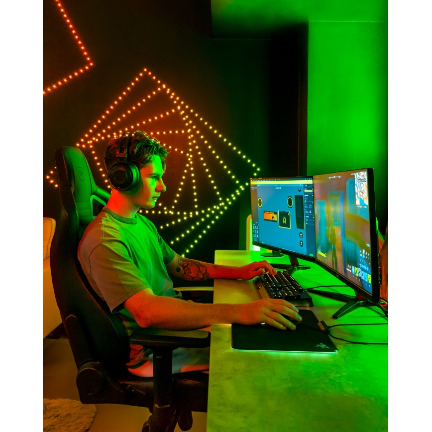 Twinkly - LED RGB z možnostjo zatemnitve, svetlobni niz DOTS 60xLED 7 m USB Wi-Fi