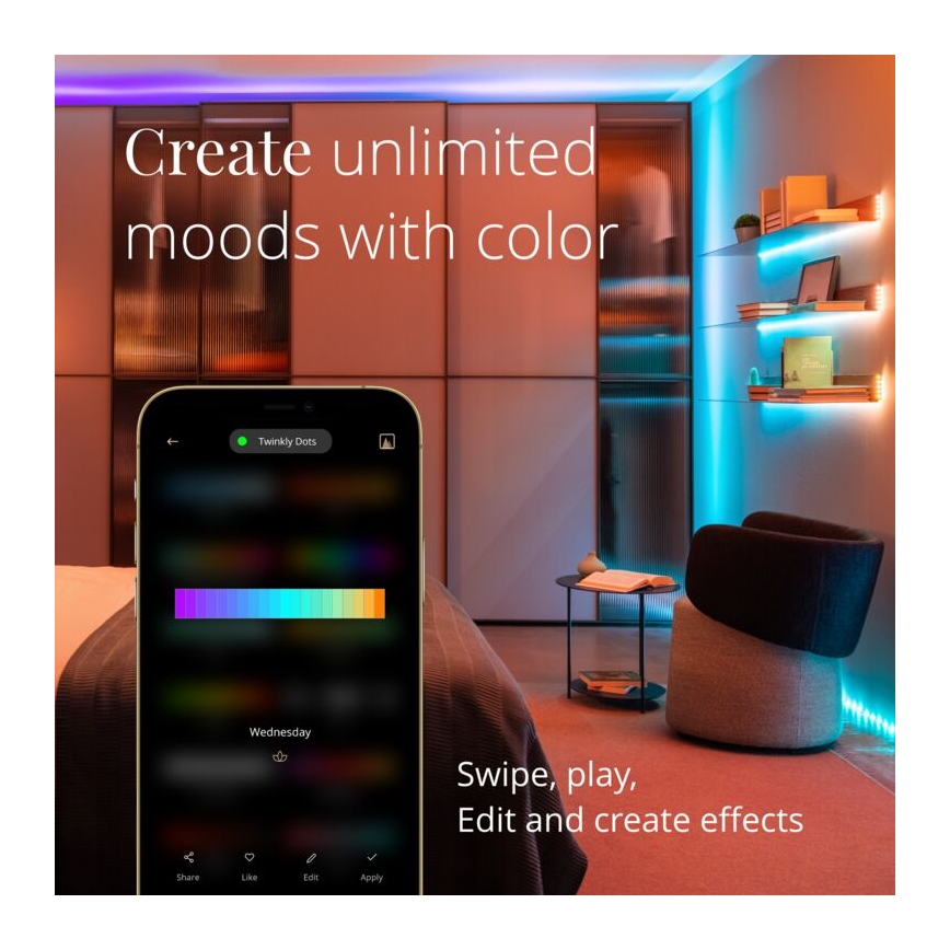 Twinkly - LED RGB Zunanji zatemnitveni trak DOTS 200xLED 10 m IP44 WiFi