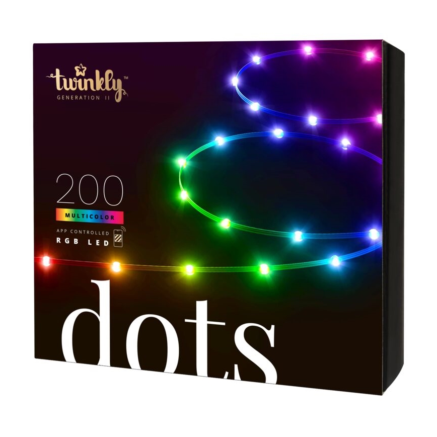 Twinkly - LED RGB Zunanji zatemnitveni trak DOTS 200xLED 10 m IP44 WiFi