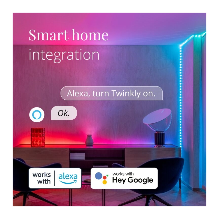 Twinkly - LED RGB Zunanji zatemnitveni trak DOTS 200xLED 10 m IP44 Wi-Fi