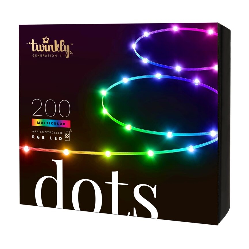 Twinkly - LED RGB Zunanji zatemnitveni trak DOTS 200xLED 10 m IP44 Wi-Fi