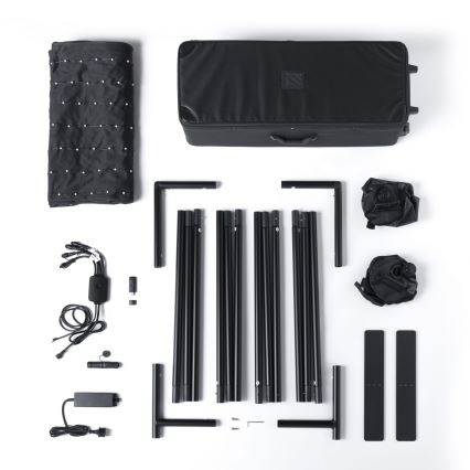 Twinkly - LED RGBW zatemnljiva glasbena zunanja svetlobna stena LIGHTWALL 1120xLED 2,6x2,7 m IP44 Wi-Fi + glasbeni dongle