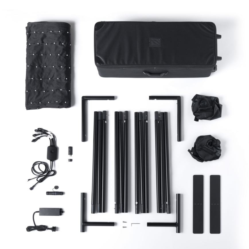 Twinkly - LED RGBW zatemnljiva glasbena zunanja svetlobna stena LIGHTWALL 1120xLED 2,6x2,7 m IP44 Wi-Fi + glasbeni dongle