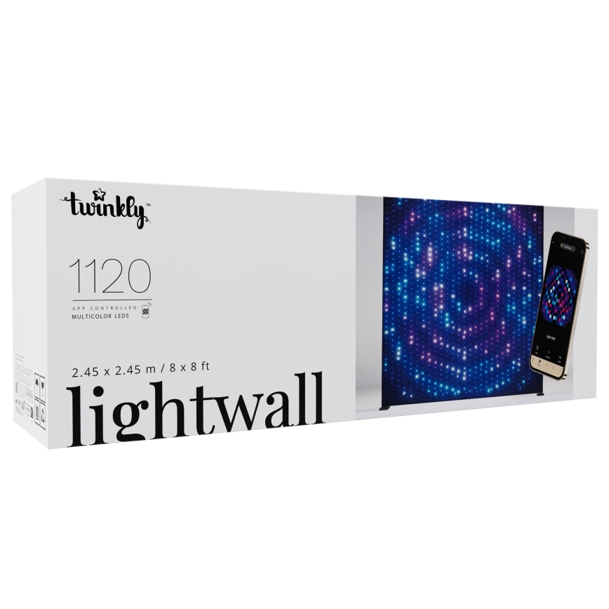 Twinkly - LED RGBW Zatemnjiva zunanja božična zavesa LIGHTWALL 1120xLED 2,6x2,7 m IP44 Wi-Fi + glasbeni dongle