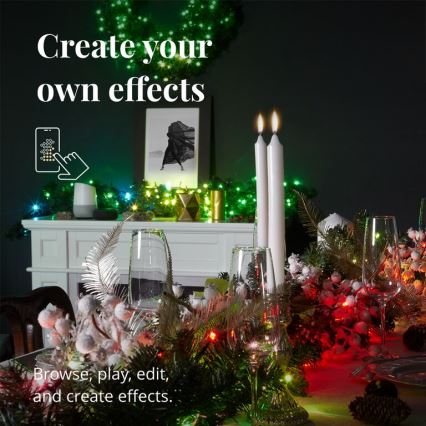Twinkly - LED RGBW Zatemnitven Božična dekoracija PRE-LIT GARLAND 50xLED 3,15 m Wi-Fi