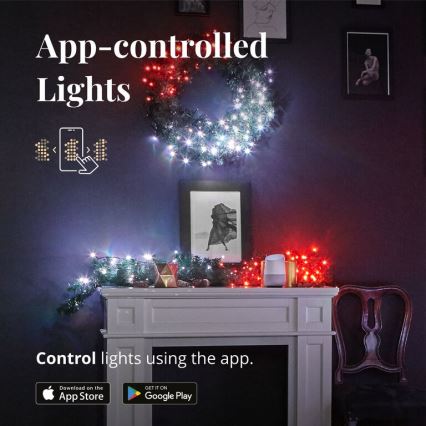Twinkly - LED RGBW Zatemnitven Božična dekoracija PRE-LIT GARLAND 50xLED 3,15 m Wi-Fi
