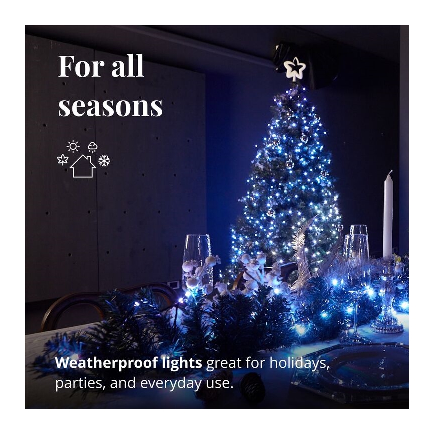 Twinkly - LED RGBW Zatemnitven Božična dekoracija PRE-LIT GARLAND 50xLED 3,15 m Wi-Fi