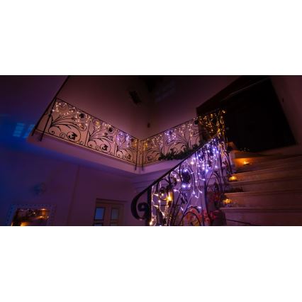 Twinkly - LED Zatemnitvena zunanja Božična zavesa ICICLE 190xLED 11,5m IP44 Wi-Fi