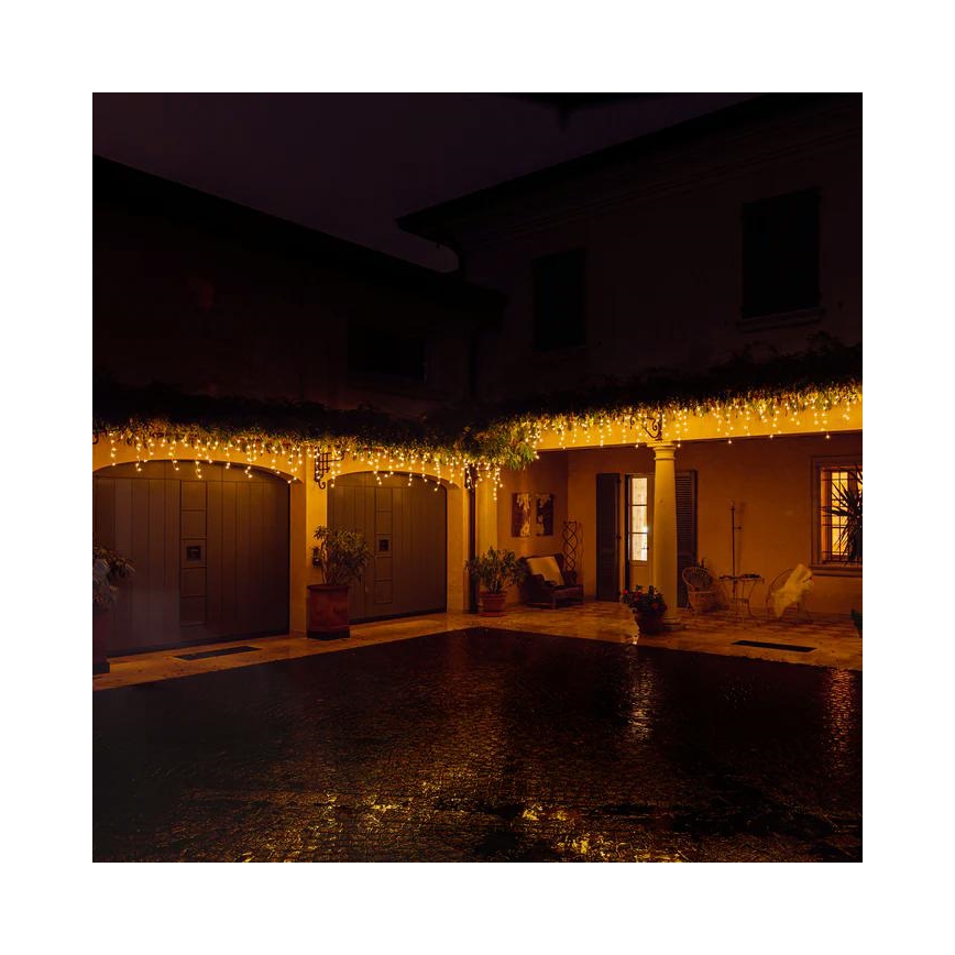 Twinkly - LED Zatemnitvena zunanja Božična zavesa ICICLE 190xLED 11,5m IP44 Wi-Fi