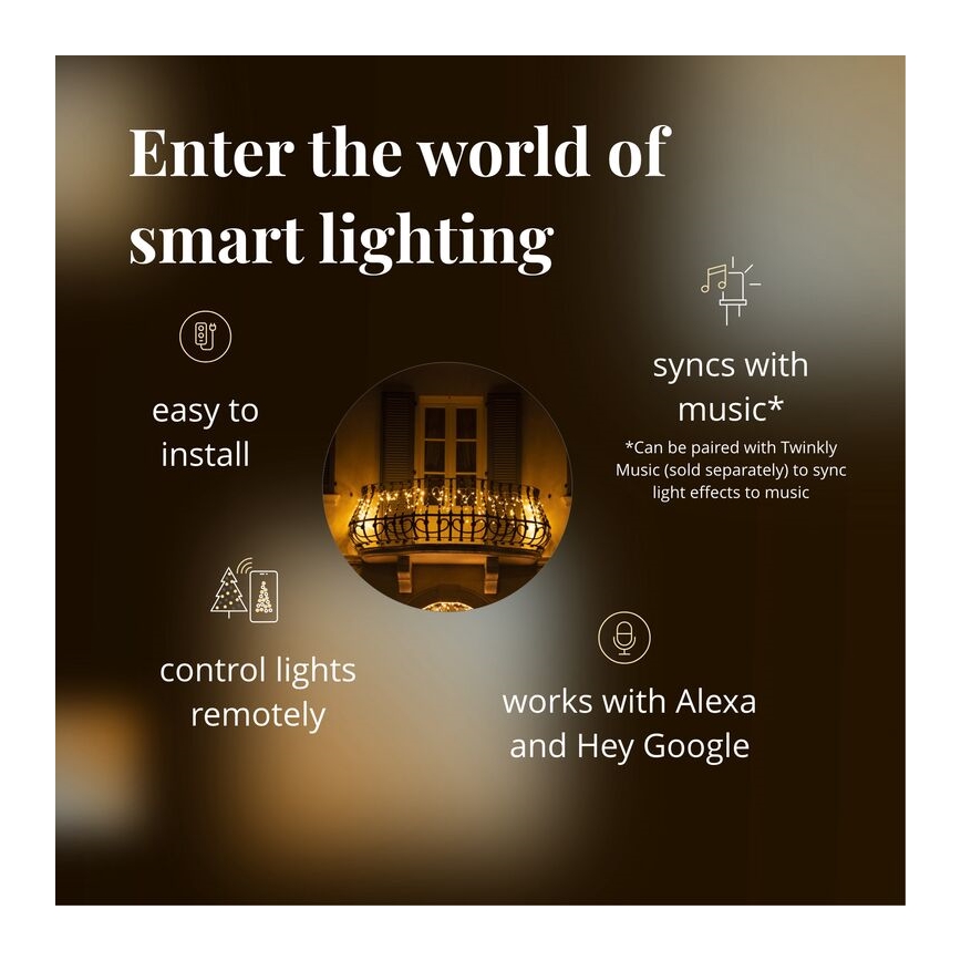 Twinkly - LED Zatemnitvena zunanja Božična zavesa ICICLE 190xLED 11,5m IP44 Wi-Fi