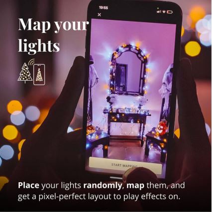 Twinkly - LED Zatemnitvena zunanja Božična zavesa ICICLE 190xLED 11,5m IP44 Wi-Fi