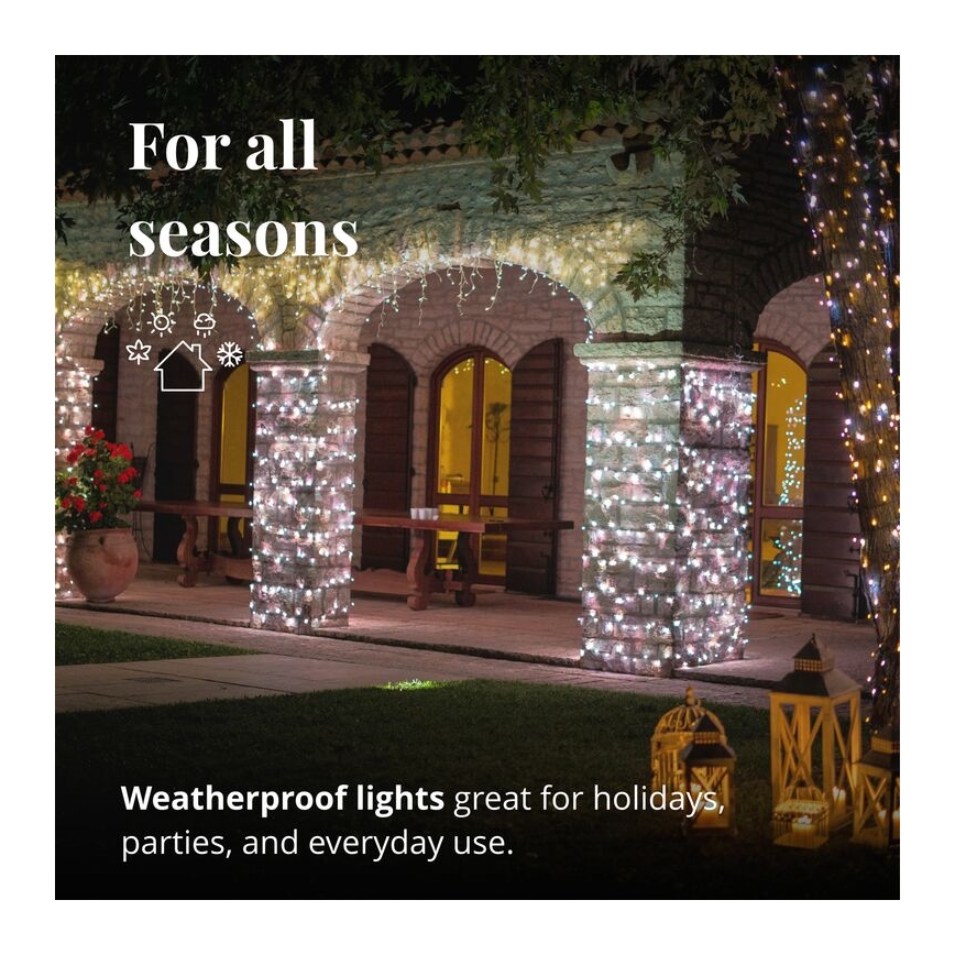 Twinkly - LED Zatemnitvena zunanja Božična zavesa ICICLE 190xLED 11,5m IP44 Wi-Fi