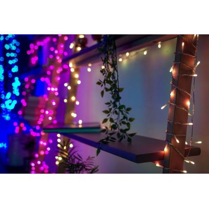 Twinkly - LED RGB Zatemnitvena zunanja Božična zavesa ICICLE 190xLED 11,5m IP44 Wi-Fi