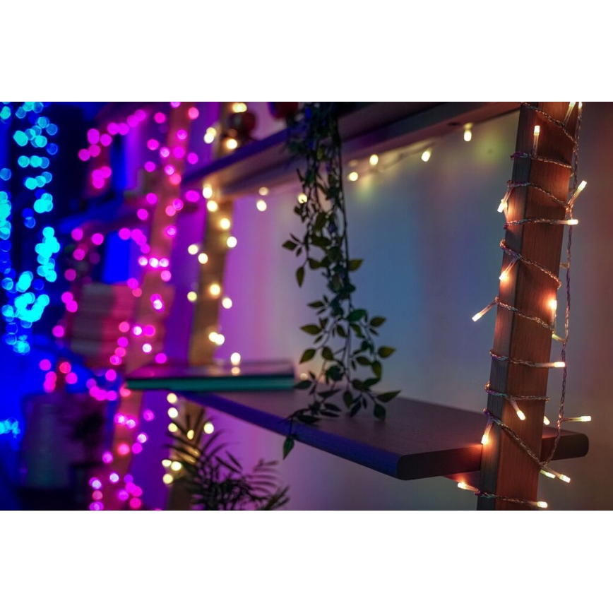 Twinkly - LED RGB Zatemnitvena zunanja Božična zavesa ICICLE 190xLED 11,5m IP44 Wi-Fi