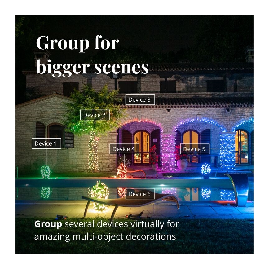 Twinkly - LED RGB Zatemnitvena zunanja Božična zavesa ICICLE 190xLED 11,5m IP44 Wi-Fi