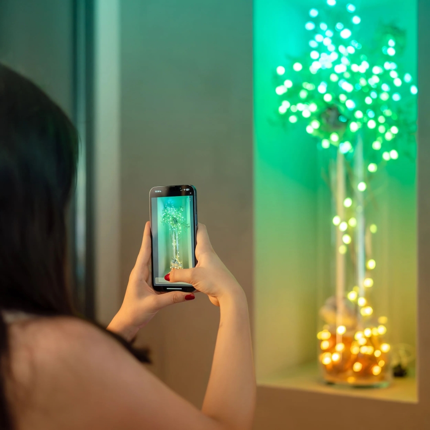 Twinkly - LED RGB niz lučk CANDIES s funkcijo zatemnjevanja, 200 LED, 14 m, USB, Wi‑Fi