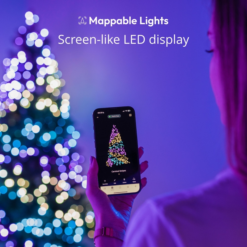 Twinkly - LED RGB Zatemnitvena božična veriga CANDIES 100xLED 8 m USB Wi-Fi