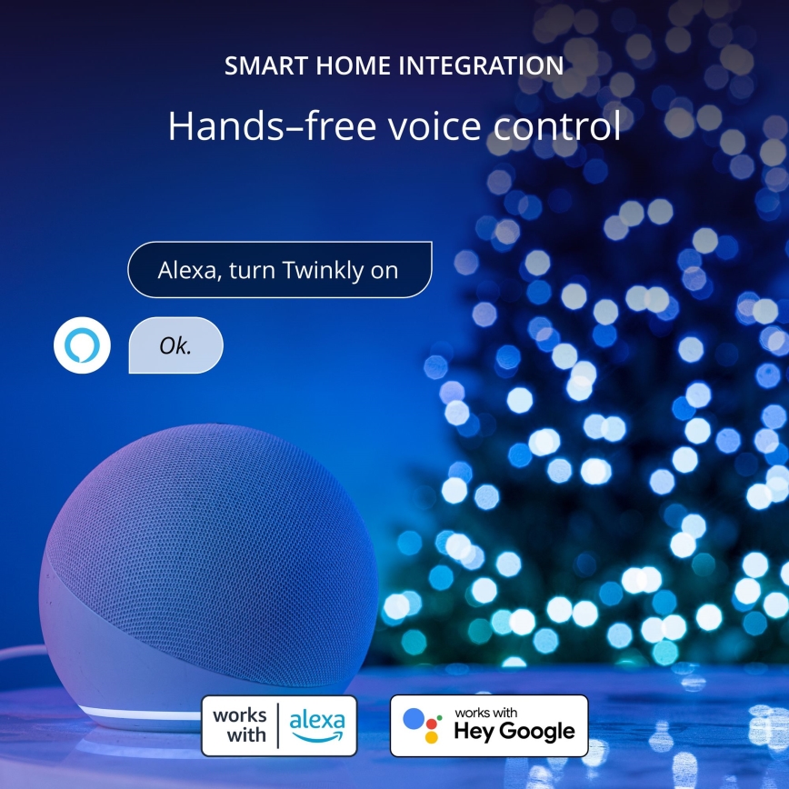 Twinkly - LED RGB Zatemnitvena božična veriga CANDIES 100xLED 8 m USB Wi-Fi
