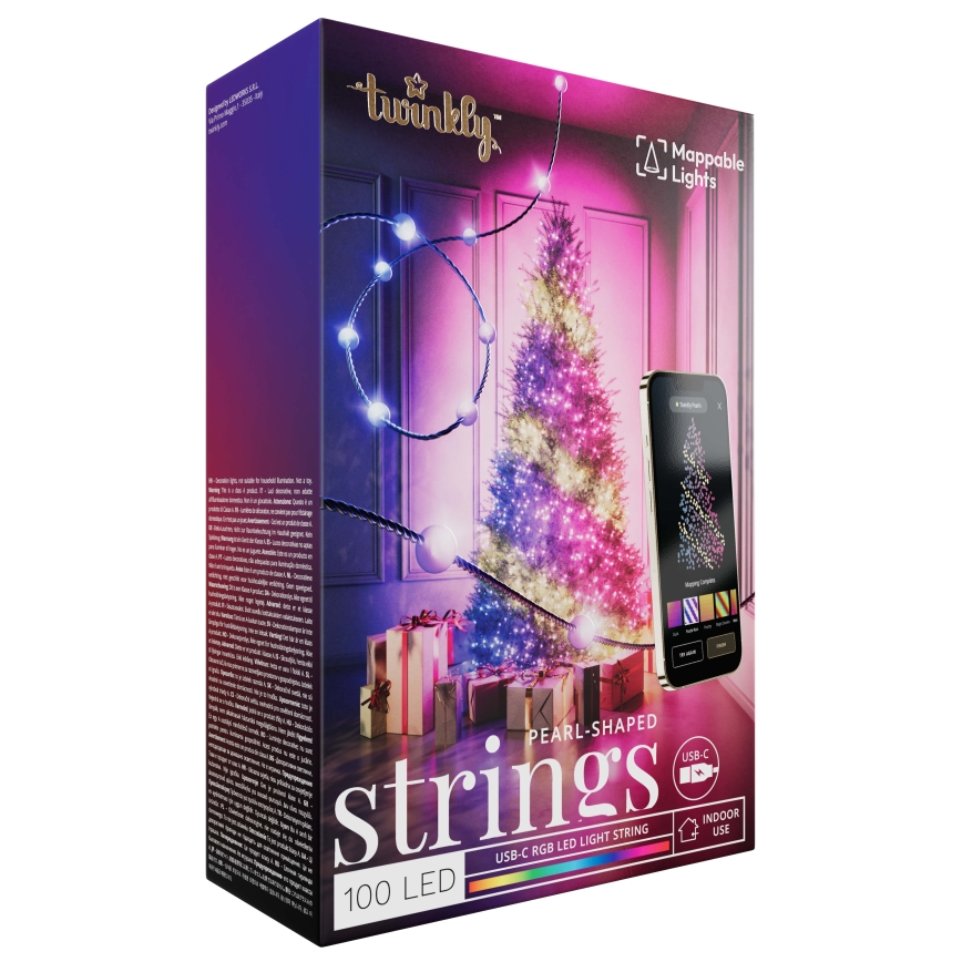 Twinkly - LED RGB Zatemnitvena božična veriga CANDIES 100xLED 8 m USB Wi-Fi