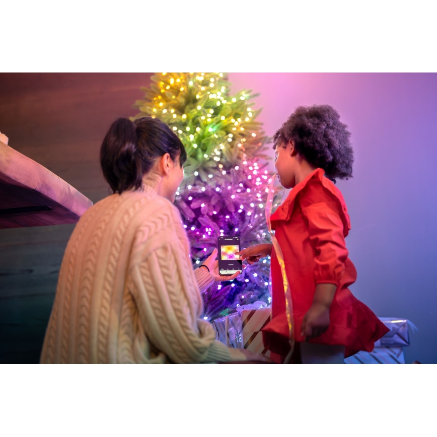 Twinkly - LED RGB veriga lučk CANDIES z možnostjo zatemnitve, 200 LED, 14 m, USB, Wi‑Fi